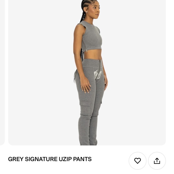 Gray Athletic Track Pants with High Waistband - Picture 1 of 1